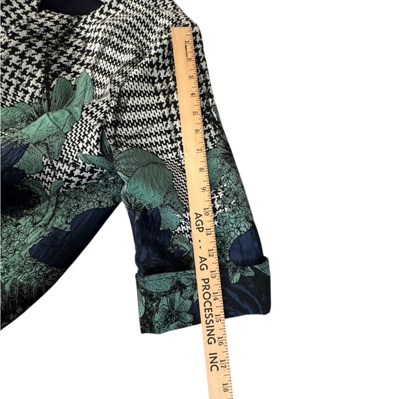 Eva Franco Floral Brocade Jacket 8 Houndstooth & Botanical Print Statement Piece - Picture 9 of 12